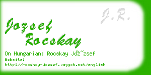 jozsef rocskay business card